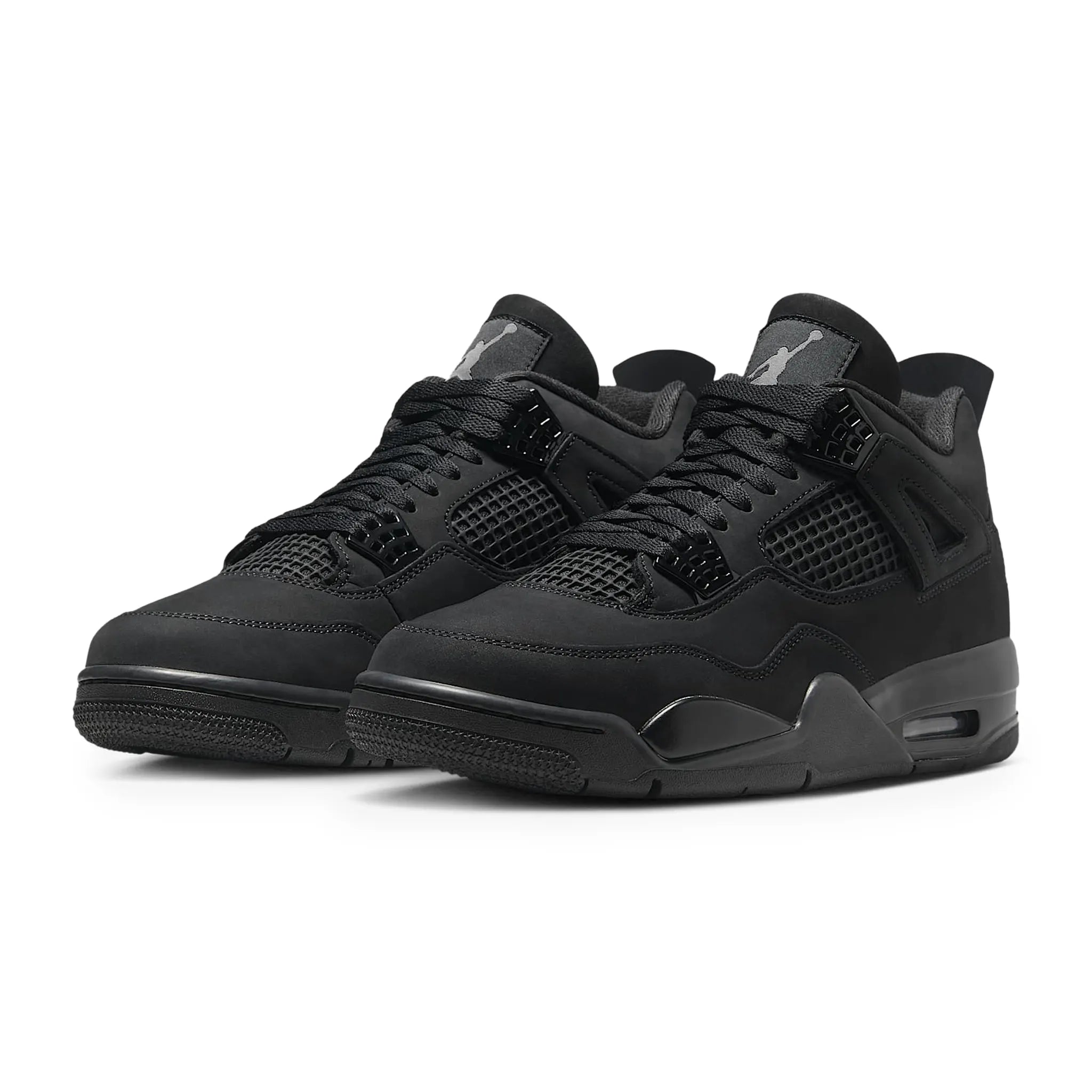 Front Side View of Air Jordan 4 Retro Black Cat (2025) FV5029-010